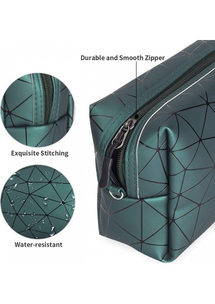 Makyaj Çantası, Su Geçirmez Pu Seyahat Tuvalet Çantası Büyük Kapasiteli Kozmetik Çantası Kılıfı Kadın Kızlar Için Kullanışlı Organizatör (Yeşil) (Yurt Dışından) fiyatları