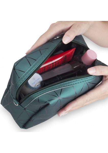 Makyaj Çantası, Su Geçirmez Pu Seyahat Tuvalet Çantası Büyük Kapasiteli Kozmetik Çantası Kılıfı Kadın Kızlar Için Kullanışlı Organizatör (Yeşil) (Yurt Dışından) modelleri