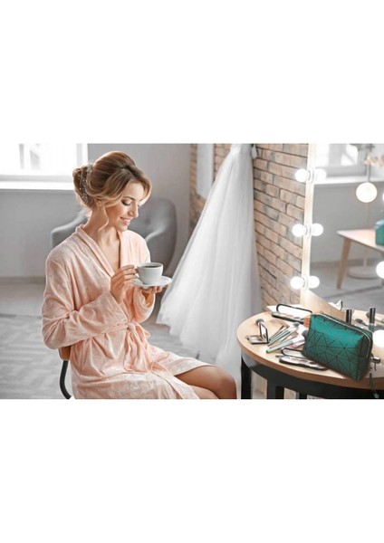 Makyaj Çantası, Su Geçirmez Pu Seyahat Tuvalet Çantası Büyük Kapasiteli Kozmetik Çantası Kılıfı Kadın Kızlar Için Kullanışlı Organizatör (Yeşil) (Yurt Dışından) fırsatları