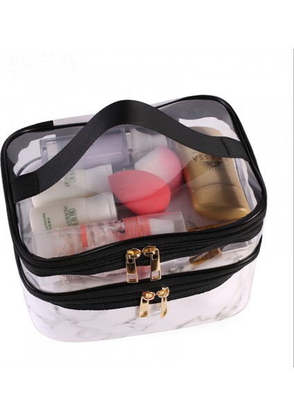 Ayrı Cepli Çift Katmanlı Makyaj Çantası, Kozmetik Fırça Ruj Için Seyahat Organizatörü, Taşınabilir Su Geçirmez, Büyük Kapasite, Makyaj Saklama Küçük Çanta (Yurt Dışından) fiyatları