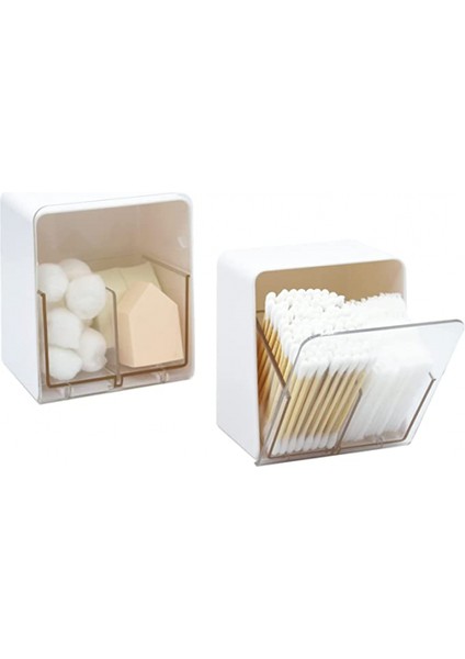 Pamuklu Çubuklar, Pamuk Topları, Pamuk Yuvarlakları, Makyaj Tezgahı Depolama Düzenleyici Kabı (2 Paket) Için Banyo Qtip Tutucu Kutuları (Yurt Dışından)