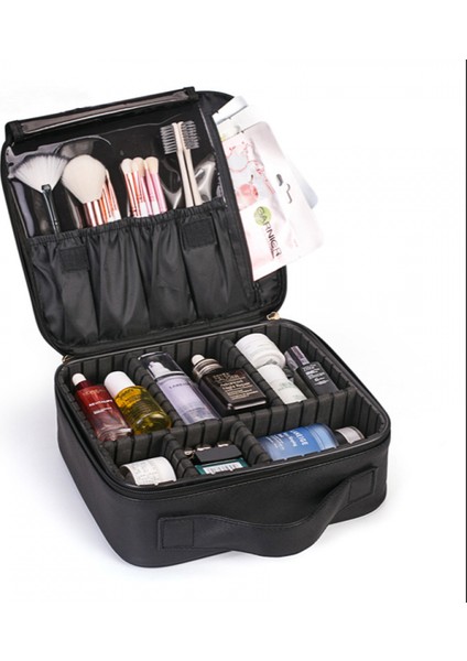 Seyahat Makyaj Çantası Profesyonel Kozmetik Tren Çantaları Sanatçı Saklama Çantası Makyaj Alet Kutuları Fırçalar Bölmeli Çantalar Su Geçirmez Çıkarılabilir Makyaj Organizatörü (Yurt Dışından)