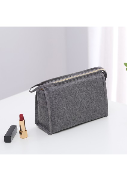 Evrak Çantası Tarzı Gri 21.5*8*15CM/0.1KG Bayanlar Kadife Kozmetik Çantası Seyahat El Yıkama Çantası Kadife Kozmetik Saklama Çantası (Yurt Dışından)