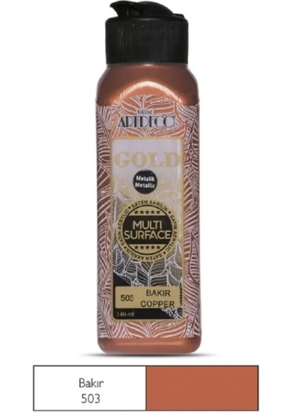 Gold Multi Surface Akrilik Boya 140 Ml. 503 Metalik Bakır fiyatları