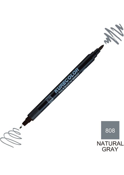 Mangaka Fine&brush Çift Taraflı Kalem CNKC-2200 No 808 Natural Gray