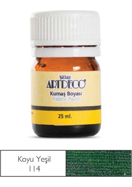 Kumaş Boyası 114 Koyu Yeşil 25 ml