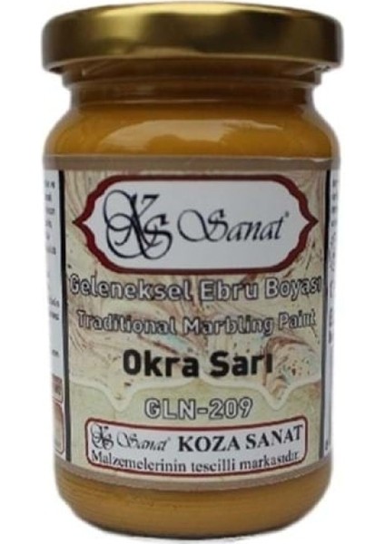 Koza Sanat Geleneksel Ebru Boyası 105CC GLN-209 Okra Sarı