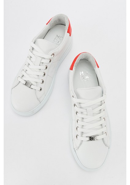 Ayverıe Beyaz Deri Kadın Sneakers fırsatları