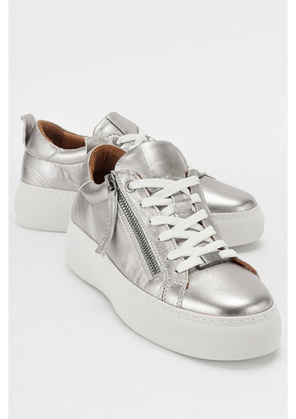 Allıe Platin Deri Kadın Sneakers