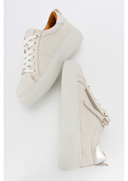 Allıe Bej Deri Kadın Sneakers