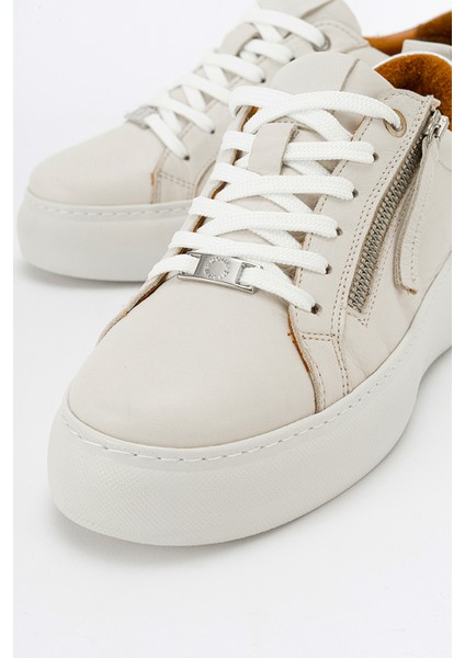 Allıe Bej Deri Kadın Sneakers
