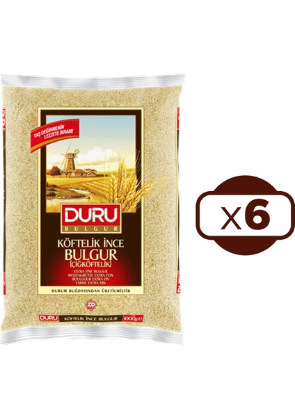 Çiğ Köftelik Ince Bulgur 1 kg x 6 Adet