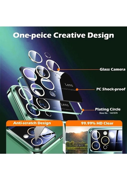 Apple iPhone 15 Pro Max Kamera Lens Korumalı Kenarı Renkli Luxury Şeffaf Kılıf Gümüş fiyatları