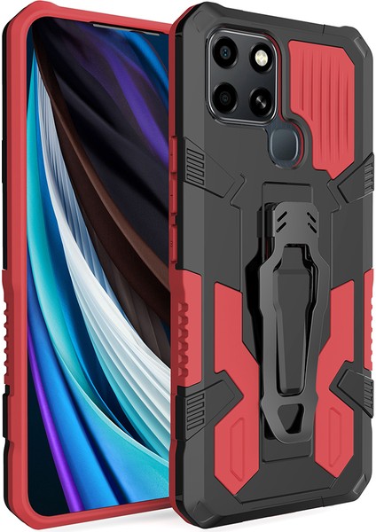 Infinix Smart 6 Tpu + Pc Telefon Kasası Kickstand Kemer Kupa Kapağı Araba Montaj Metal Sayfası (Yurt Dışından)