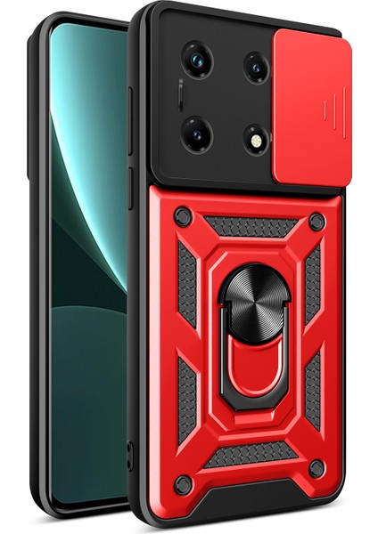 Infinix Note 30 Pro 4g Slim Fit Pc+Tpu Kickstand Anti-Drop Kapak Slayt Lens Koruma Telefon Kasası (Yurt Dışından)