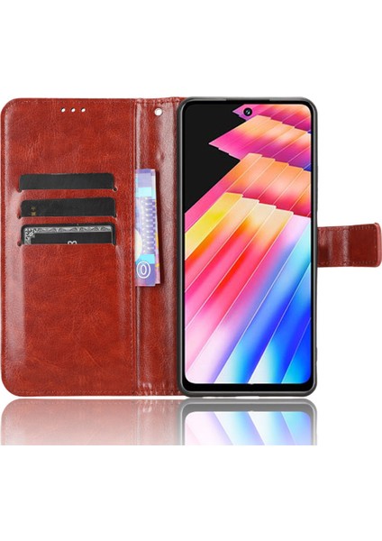 Infinix Hot 30 X6831 Pu Deri Çılgın At Dokusu Telefon Kasası Standı Özellik Flip Cüzdan Kapağı (Yurt Dışından) indirimleri