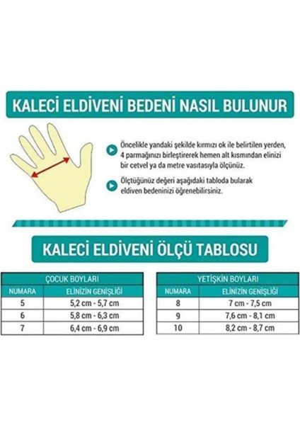 Kaleci Eldiveni Bilek Bandajlı, Futbol Eldiveni " Karışık Renk Gönderilir"