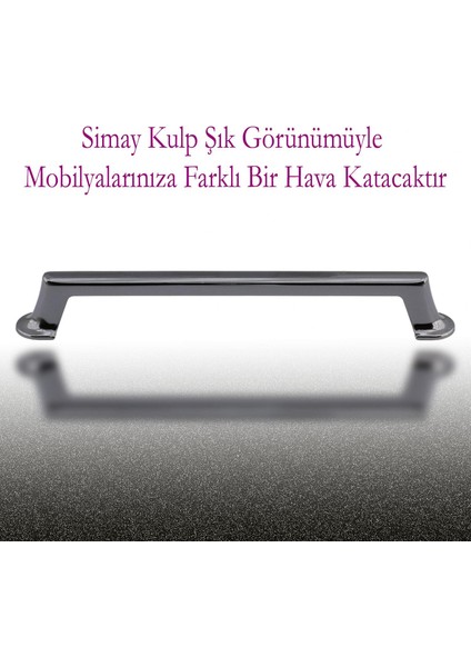 Simay Mobilya Mutfak Dolabı Çekmece Dolap Kapak Kulpu Düz Metal Kulp Kulbu Kulpu 160 mm Füme modelleri