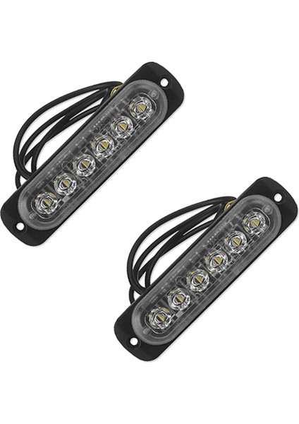 2x 12V-24V 6led Işık Flaş Acil Araba Araç Uyarı Strobe Yanıp Sönen Mavi (Yurt Dışından)
