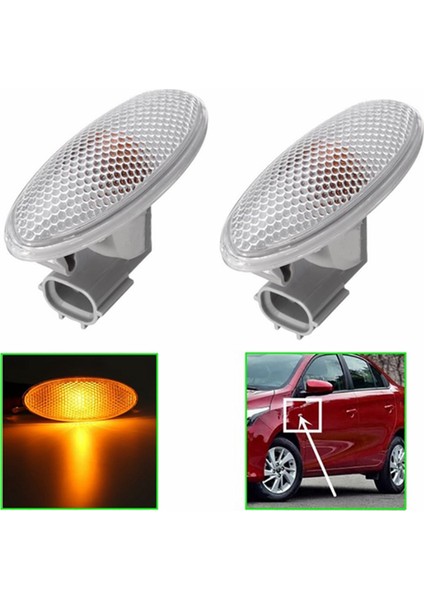 2 Çift Araba Dönüş Sinyal Işığı Yan Lambalar Için Işıklar Için //yaris/ 2006-2013 (Yurt Dışından)
