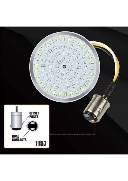 1157 Ön Dönüş Sinyali Ampul, Duman Lens Kapaklı, 2 Inç Led, 1986-2020 Beyaz/amber (Yurt Dışından)