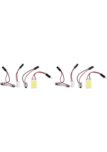 2x Otomatik Süper Parlak Beyaz 18 Cob LED Ampul Paneli + T10 Festoon Adaptörleri (Yurt Dışından)