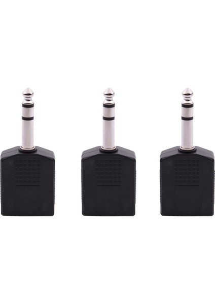 3x Mono 6.35MM Erkek Tak - Çift 6.35MM Dişi Soket Ayırıcı Adaptör Konnektörü (Yurt Dışından)