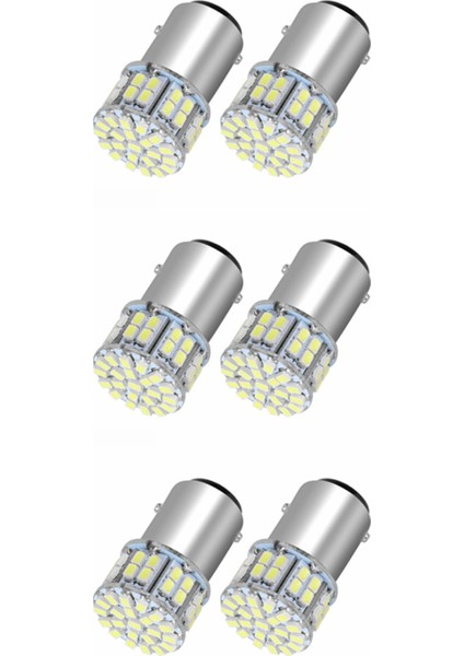6 Adet 6000K Beyaz 1157 50SMD Kuyruk Fren LED Ampul BAY15D 12V (Yurt Dışından)