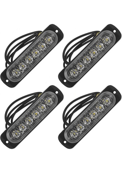 4x 12V-24V 6led Işık Flaş Acil Araba Araç Uyarı Strobe Yanıp Sönen Mavi (Yurt Dışından)