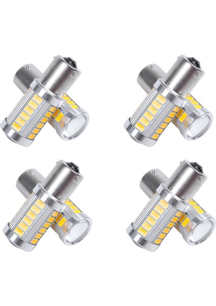 8 Adet Amber 1156PY BAU15S PY21W LED 33SMD Araba Kuyruk Dönüş Freni Ters Sinyal Ampul Y (Yurt Dışından)