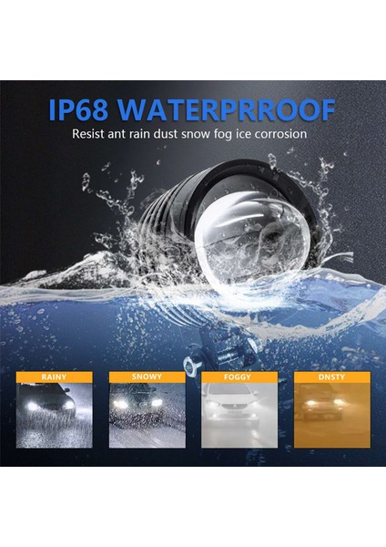 2x 3 Inç Motosiklet Far 30 W 6000LM Balıkgözü LED Motosiklet Işık Far Sürüş Sis Spot Beyaz + (Yurt Dışından) indirimleri