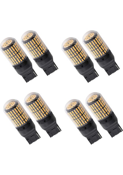 8x 7440 Canbus Süper Parlak Hata Ücretsiz LED Ampul T20 W21W 144 Smd Amber Ters Kuyruk Dönüş Sinyali Işık Için (Yurt Dışından)
