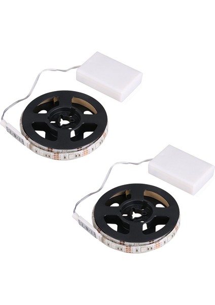2x Rgb Esnek LED Işık Şeridi Su Geçirmez IP65 15LED DC5V, Denetleyici Pille Çalışan, LED Bant (0,5m) (Yurt Dışından)