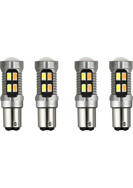 4x LED Işık Çift Renkli Ampul 1157 BAY15D P21/5W 5630 20SMD Canbus Araba Fren Ters Lambası Dönüş Sinyali Beyaz Amber A (Yurt Dışından) indirimleri