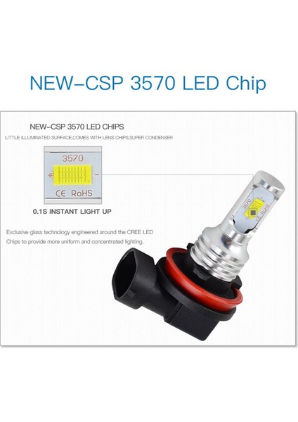 4x Süper Parlak H8 H9 H11 LED Far Ampul Kiti Yüksek/düşük Işın Işık 8000LM 8000K Buz Mavisi 80W (Yurt Dışından) fırsatları