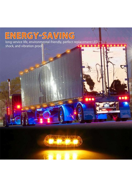 20X Amber LED Römork Kamyon Yan Işaret Işıkları 4led Gümrükleme Rv 12V-24V (Yurt Dışından) fiyatları