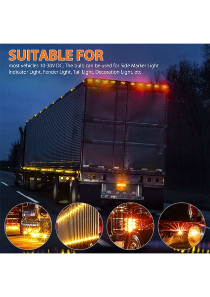 20X Amber LED Römork Kamyon Yan Işaret Işıkları 4led Gümrükleme Rv 12V-24V (Yurt Dışından) modelleri