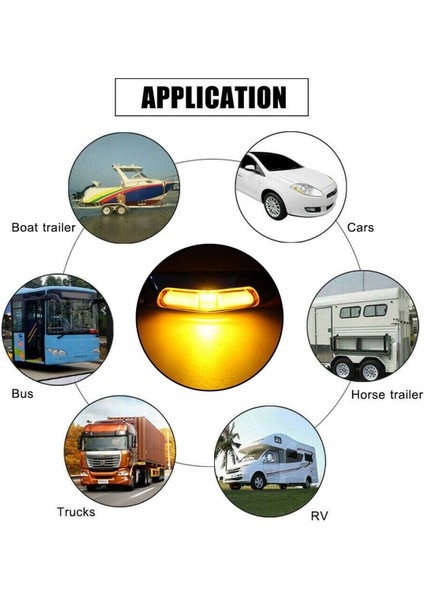 20X Amber LED Römork Kamyon Yan Işaret Işıkları 4led Gümrükleme Rv 12V-24V (Yurt Dışından) indirimleri
