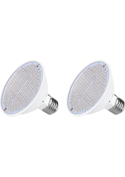 2x E27 300LED Bitki Büyüme Lambası LED Tam Spektrum Büyüme Ampuller Fide Çiçek Phyto Lamba (Yurt Dışından)