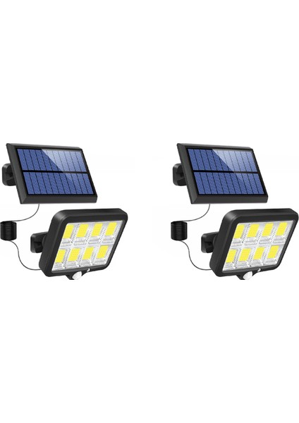 2x 160 Cob Güneş Enerjili Işık Açık Hareket Sensörü Güneş Işığı Duvar Lambası Bahçe Garaj Driveway Sundurma Çit (Yurt Dışından)