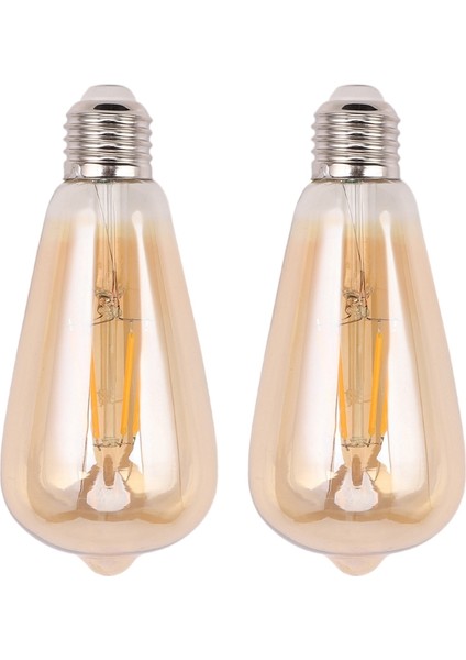 2x Kısılabilir E27 4W Retro Vintage Filament ST64 Cob LED Ampul Işık Lamba Gövdesi (Yurt Dışından)