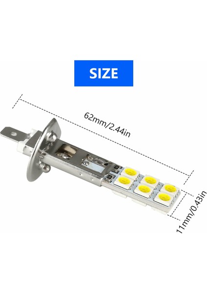 16PCS H1 6000K Süper Beyaz 80W LED Far Ampulleri Kiti Sis Sürüş Işığı (Yurt Dışından)