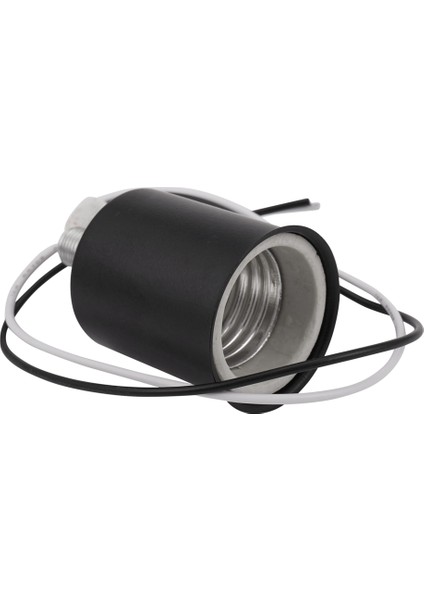 6x E27 Seramik Vida Tabanı Yuvarlak LED Ampul Lamba Soket Tutucu Adaptör Metal Lamba Tutucu Tel Siyah (Yurt Dışından) modelleri