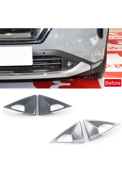 Xtrail 2021 2022 Için Araba Ön Sis Lambası Lambası Kapağı Trim Dekor Çerçeve Etiket Aksesuarları, Karbon Fiber (Yurt Dışından) modelleri