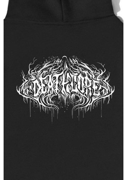 Unisex Oversize Deathcore Lettering Sweatshirt Hoodie