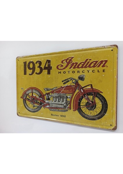 1934 Sarı Indian Motosiklet Retro Metal Plaka 20 x 30 cm fiyatları