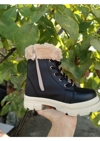 Çocuk Cilt Kürk Detaylı Kaymaz Taban Hafif Bot Bağcık ve Fermuarlı modelleri