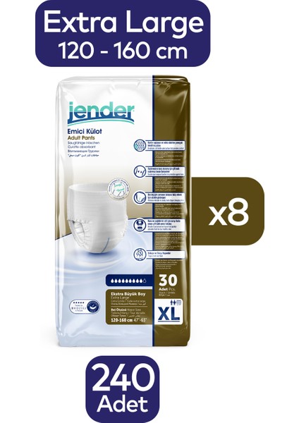 Emici Külot Yetişkin Hasta Bezi XLarge 240 Adet