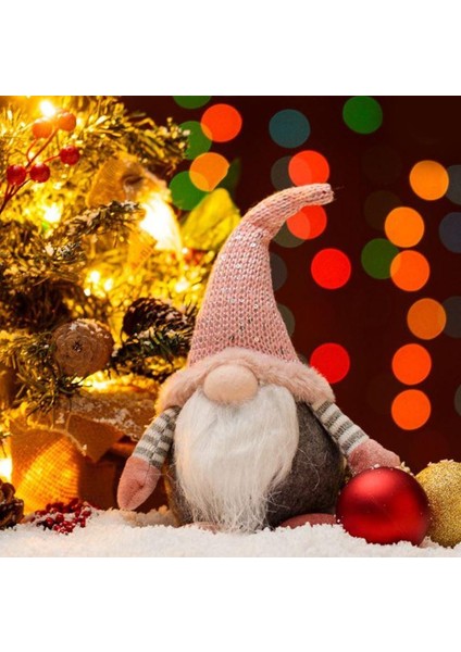Pembe Gri Cüce Noel Dekor 25CM fiyatları