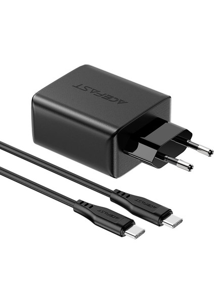 Duvar Şarj Cihazı Usb-C 65W + Usb-C 20W + Usb-A 18W Çıkış Fast Charge Wall Charger Type-C PD65W (2xusb-C+1xusb-A) Eu A13 Siyah Renk